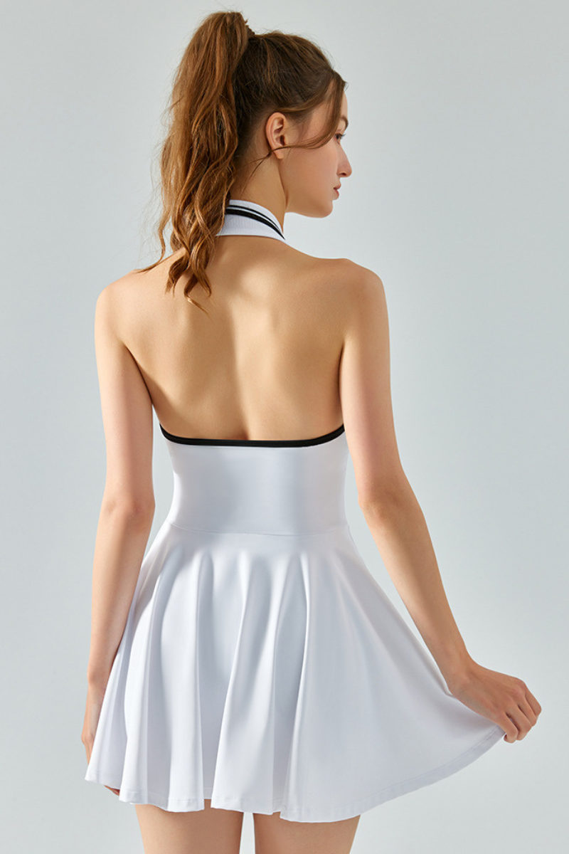 The Court Polo Dress — Cloud White