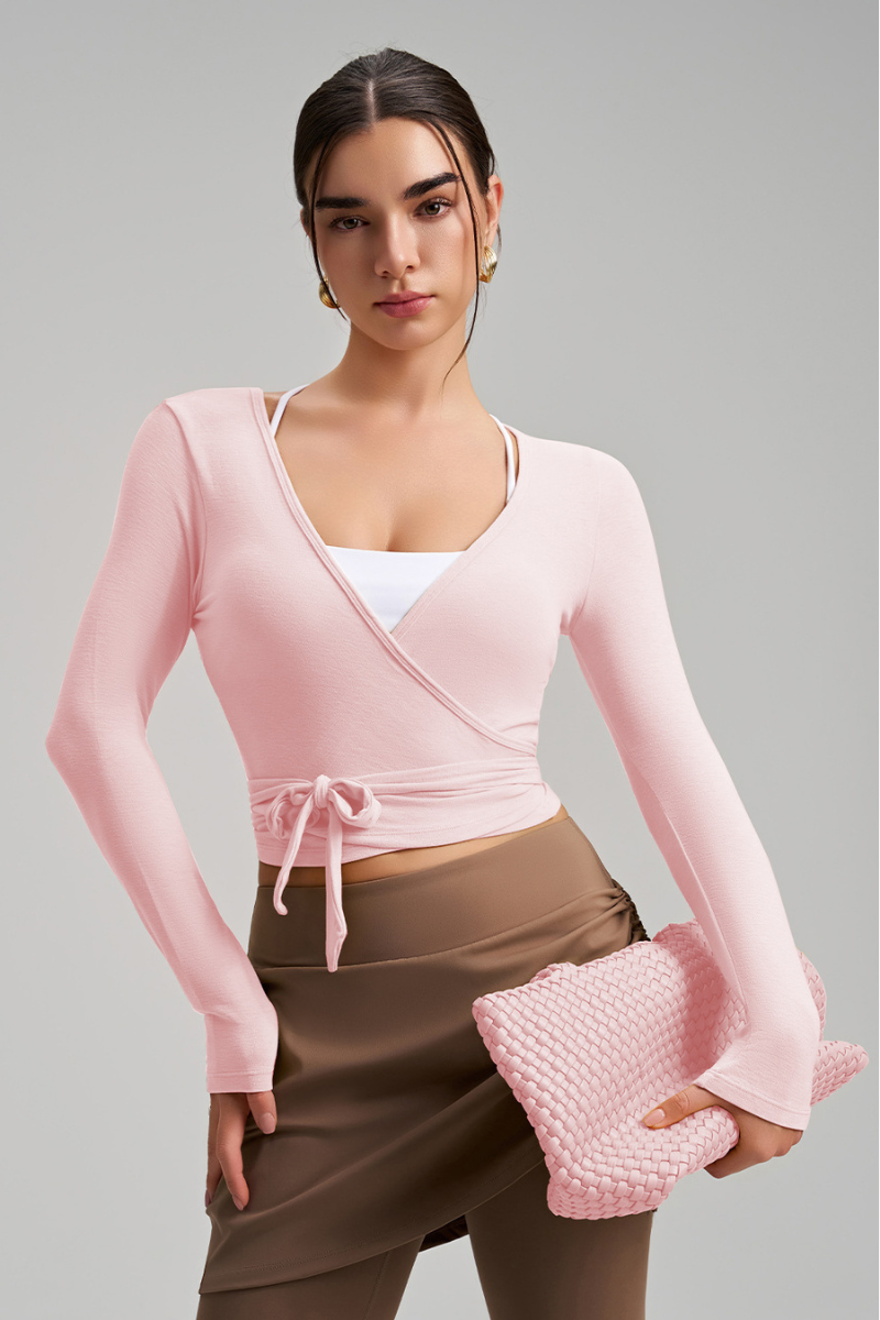 The Essential Long Sleeve Wrap Top — AVLETICA
