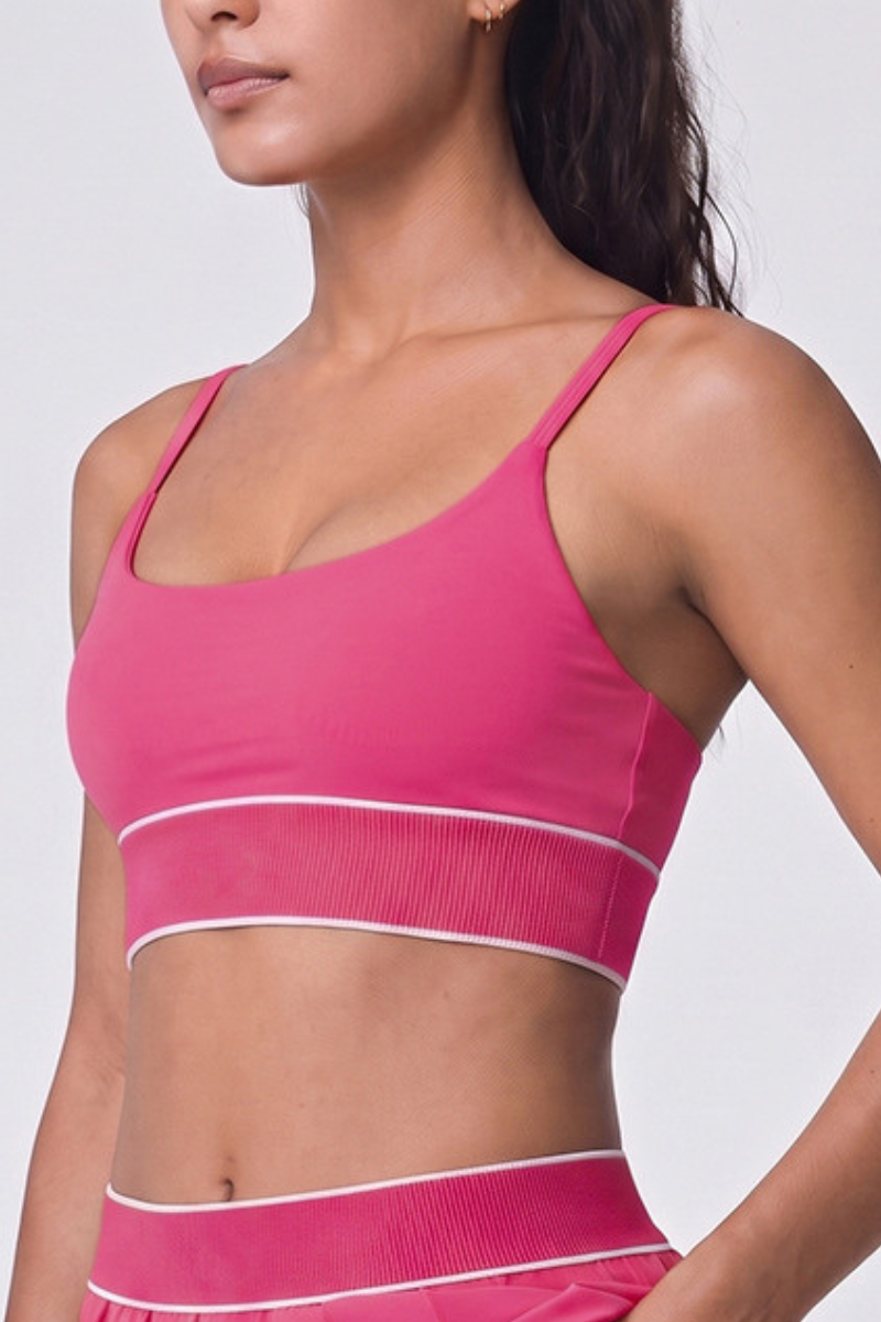 The Court Rib Bra — Rose Pink