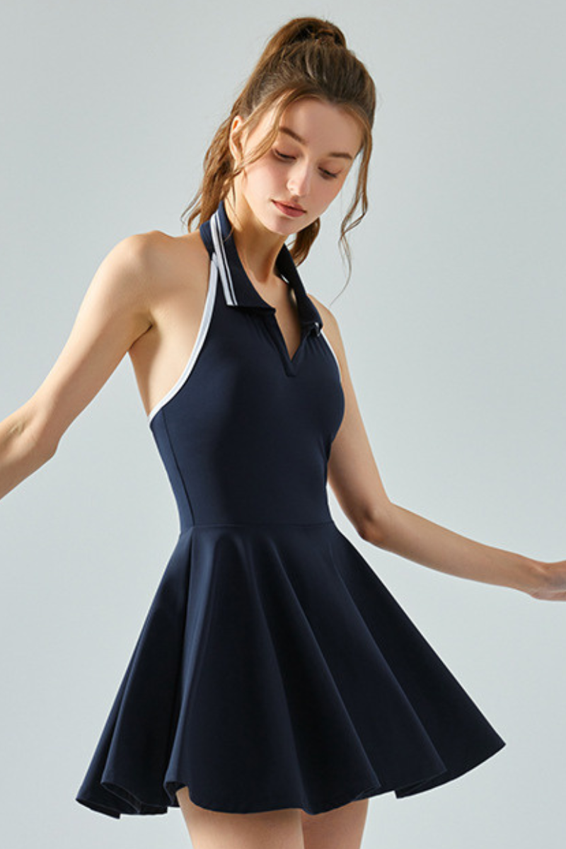 The Court Polo Dress — Deep Navy