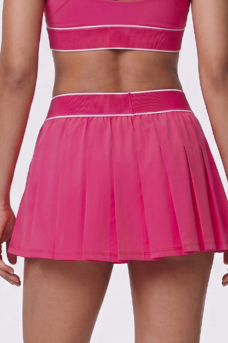 The Court Pleated Skirt — Rose Pink