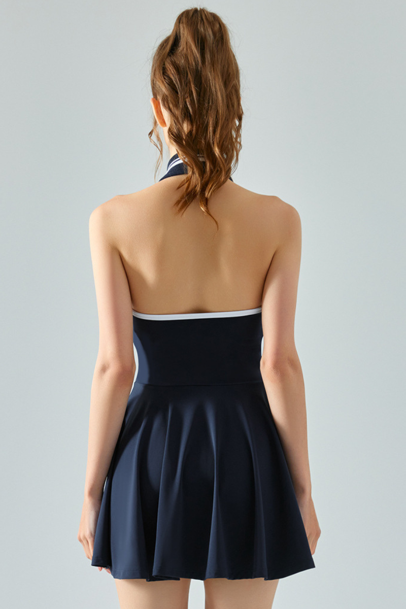 The Court Polo Dress — Deep Navy