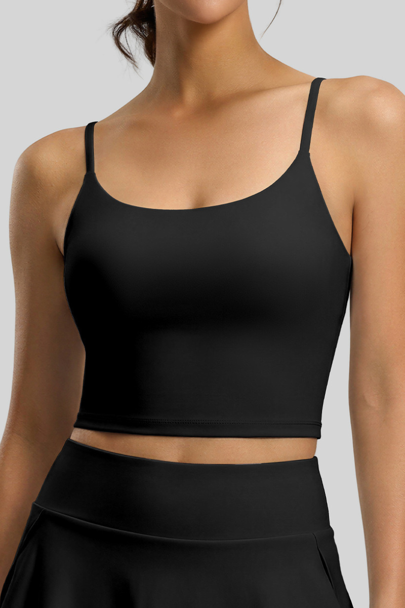 The Court Cami Tank — Jet Black