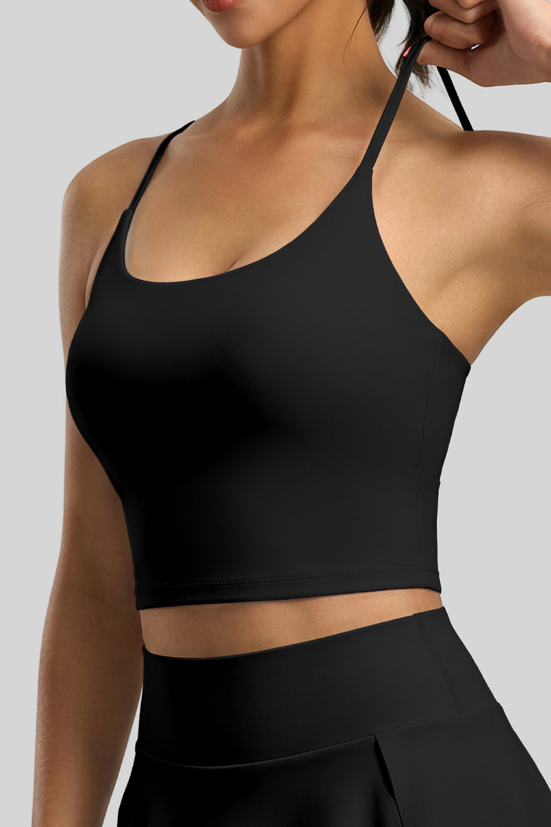 The Court Cami Tank — Jet Black