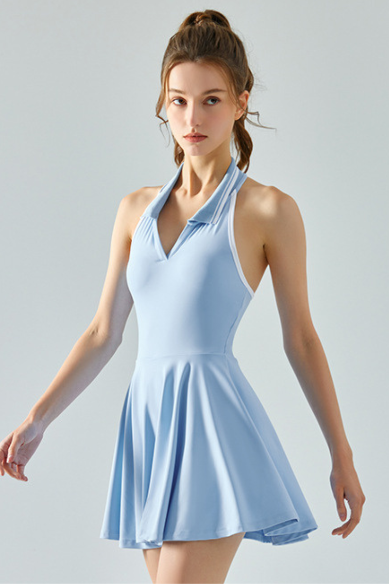 The Court Polo Dress — Sky Blue
