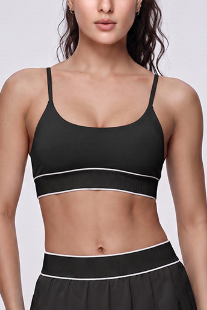 The Court Rib Bra — Jet Black