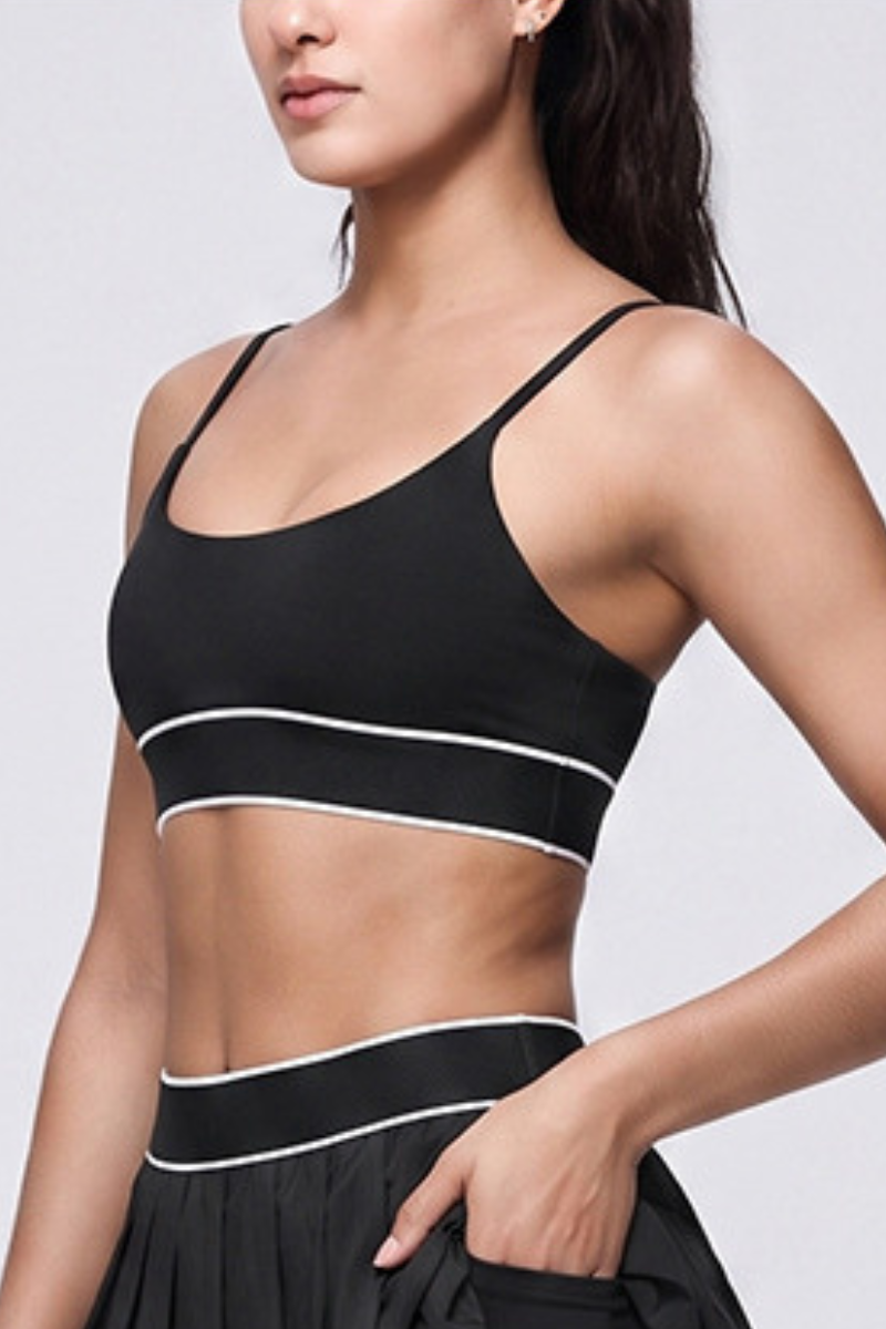 The Court Rib Bra — Jet Black