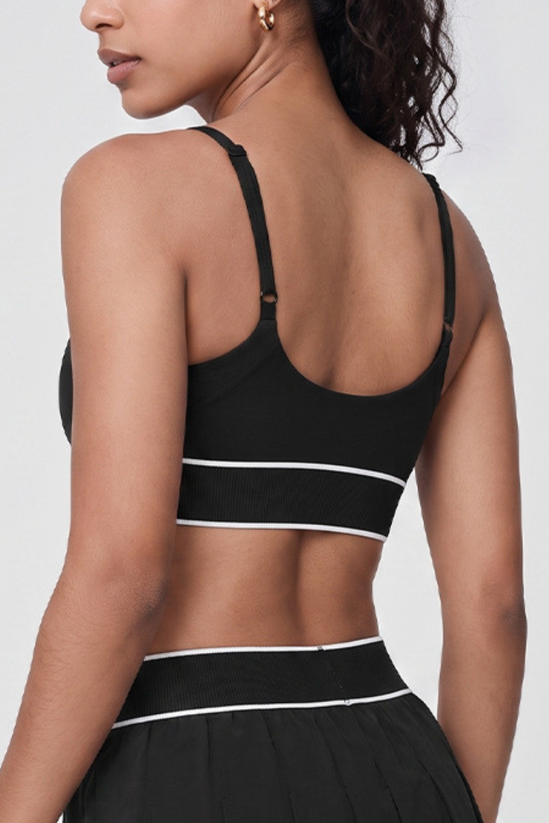 The Court Rib Bra — Jet Black