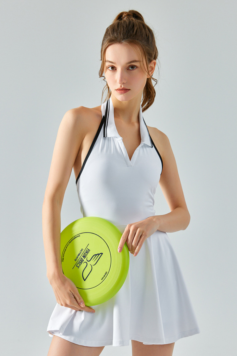 The Court Polo Dress — Cloud White